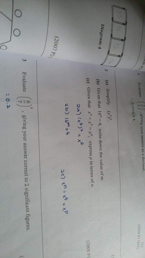 How do i solve question 2b) given that 16^m=4, write down the value of m.