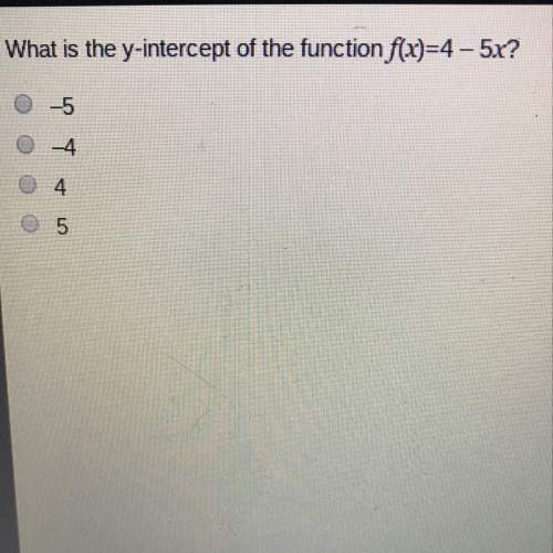 What is the y intercept of f(x)=4-5x