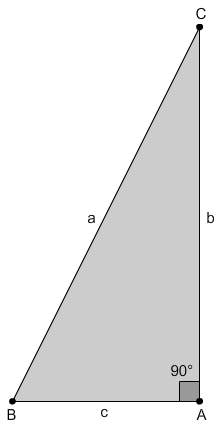 In this triangle, the product of sin b and tan c is , and the product of sin c and tan b is