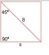 What is the length of side s of the square shown below?  a.4 b.4, square root of 2