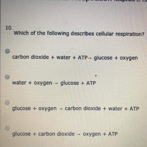 Which of the following describes cellular respiration?