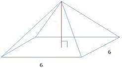 What is the height of the given pyramid if the volume is 48 cubic units? question 3 options: 4 6 7
