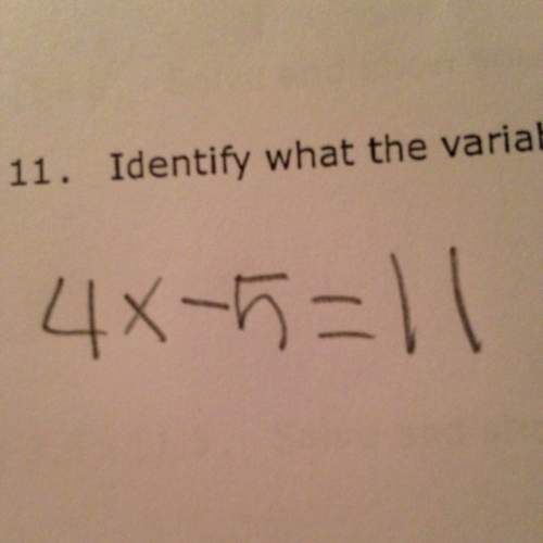 Write a problem to represent: 4x-5=11. identify what the variable represents.