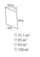 2. what is the area of the figure below?  a. 31.5 m2  b. 63 m2 c. 84 m2