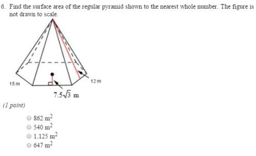 Find the surface area of the regular pyramid shown to the nearest whole number.  i basic
