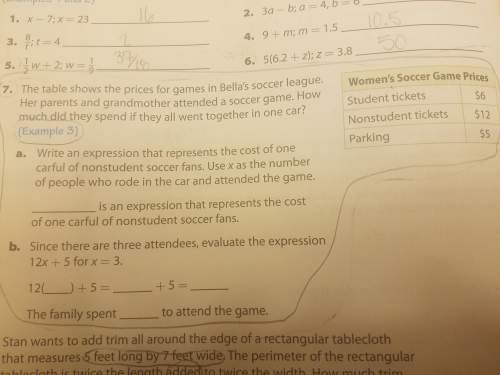 Can u solve this question for me? 7 a and b are the questions i need. the women's soccer game price