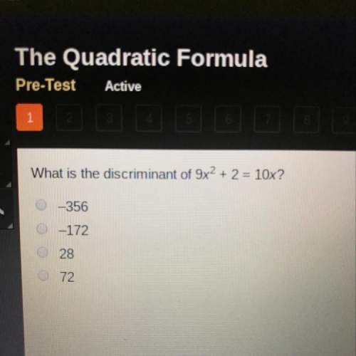 What is the discriminante of 9x^2 + 2 = 10?