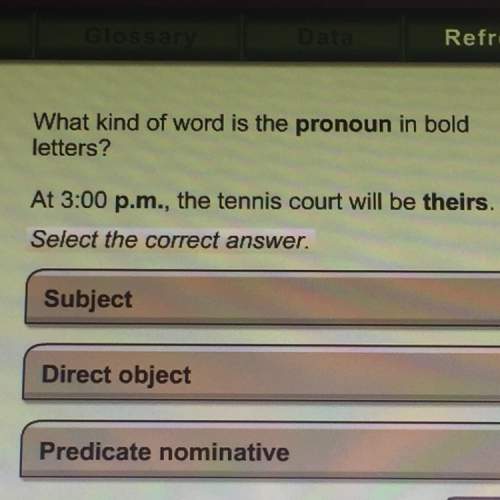 What kind of word is the pronoun in bold letters? at 3: 00p.m the tennis court will be (there)