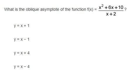 What is the oblique asymptote of the function f(x) =