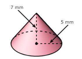 What is the volume of the cone to the nearest cubic millimeter? (use π = 3.14) a) 46 mm3