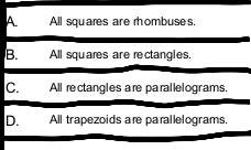 Which statments are true about quadrilaterals