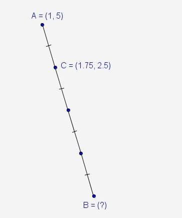 What are the coordinates of point b in the diagram?  (3.25, -2.5) (4, -5)