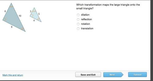 Which transformation maps the large triangle onto the small triangle?  (see image)