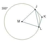 Major arc jl measures 300°. which describes triangle jlm?  right