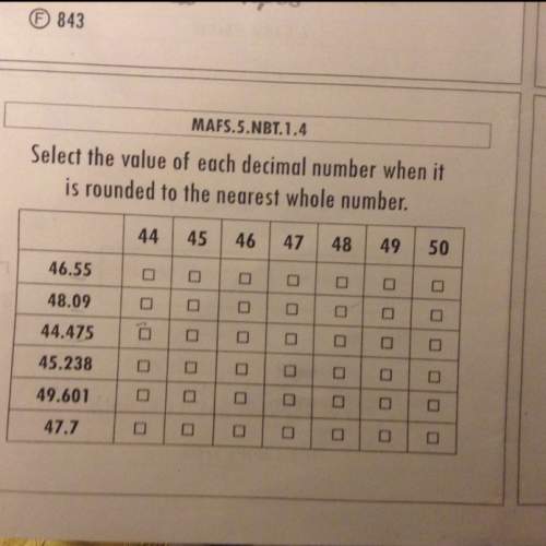 Select the value of each decimal number when it is rounded to the nearest whole number?