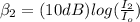 \beta_{2}=(10dB) log(\frac{I_{2}}{I_{o}})