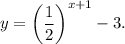 y=\left(\dfrac{1}{2}\right)^{x+1}-3.