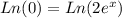 Ln(0)=Ln(2e^{x})