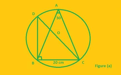 Easy trig - 15 points a . suppose the measure of one side of a triangle inscribed in a circle is 20