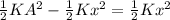 \frac{1}{2}KA^2 - \frac{1}{2}Kx^2 = \frac{1}{2}Kx^2
