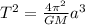 T^{2}=\frac{4\pi^{2}}{GM}a^{3}