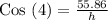 \text{Cos (4)}=\frac{55.86}{h}