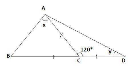 Determine the value of x for the diagram shown. a) 30  b) 45  c) 60  d) 80