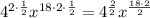 4^{2\cdot\frac{1}{2}}x^{18\cdot2\cdot\frac{1}{2}}=4^{\frac{2}{2}}x^{\frac{18\cdot2}{2}}