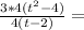 \frac {3 * 4 (t ^ 2-4)} {4 (t-2)} =
