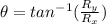\theta = tan^{-1} (\frac{R_y}{R_x})