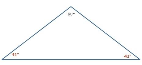 An isosceles triangle has an angle that measures 98°. which other angles could be in that isosceles