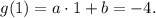 g(1)=a\cdot 1+b=-4.