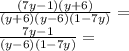 \frac {(7y-1) (y + 6)} {(y + 6) (y-6) (1-7y)} =\\\frac {7y-1} {(y-6) (1-7y)} =