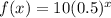 f(x)=10(0.5)^x
