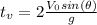 t_v = 2\frac{V_0sin(\theta)}{g}