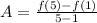 A=\frac{f(5)-f(1)}{5-1}