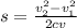 s=\frac{v^2_2-v^2_1}{2cv}