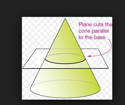 What is the shape of the cross section taken parallel to the base of a cone?