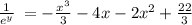 \frac{1}{e^{y}}\:=-\frac{x^{3}}{3}-4x-2x^{2}+\frac{22}{3}