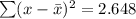 \sum (x-\bar{x})^2 =2.648