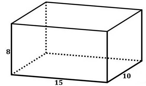 What is the surface area of a rectangle prism with the width of 15 length of 10 and height of 8