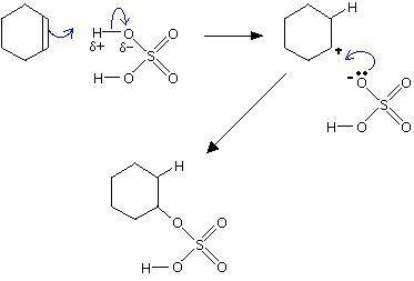 What alcohol is formed when the alkene is treated with h2o in the presence of h2so4?  qs14?