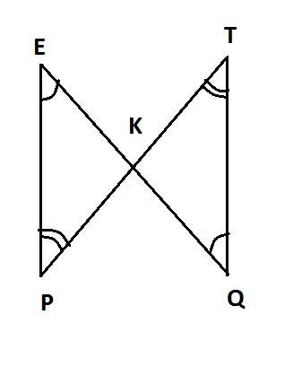 Given:  ep ∥ tq eq ∩ pt =k prove:  △tkq ∼ △pke