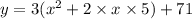 y=3(x^2+2\times x\times 5)+71