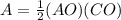 A=\frac{1}{2}(AO)(CO)