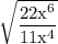 \rm \sqrt{\dfrac{22x^6}{11x^4}}