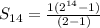 S_{14} =\frac{1(2^{14}-1)}{(2-1)}