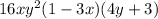 16xy^2(1-3x)(4y+3)