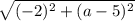 \sqrt{(-2)^2+(a-5)^2}
