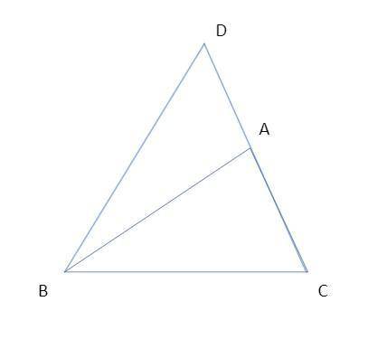 Given:  △abc, bc> ac, d∈ ac , cd=cb prove:  m∠abd is acute